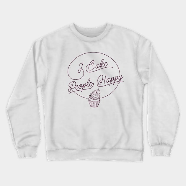 Funny retro pastry cupcake quote design for baking lovers Crewneck Sweatshirt by emmjott